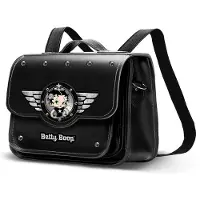 Betty Boop Rucksack Schultertasche Motor Love, Schwarz, 27x19 cm, Handtasche