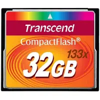 Transcend TS32GCF133, 32 GB, Kompaktflash, MLC, 50 MB/s, 20 MB/s, Schwarz