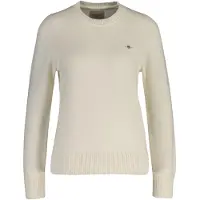 Gant für Damen. 4800200 Klassischer beiger Pullover (XXL), Lässig, Baumwolle