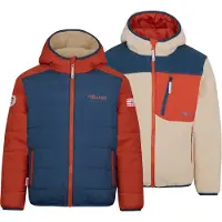TROLLKIDS Kinder Sandvika Wendejacke desert/mystic blue/red clay 152