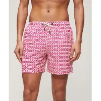 Superdry für Herren. M3010231A Bedruckter Badeanzug aus recyceltem Material rosa (S), Strandbekleidung, Nachhaltig, Recyceltes Polyester