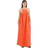 Superdry für Damen. W8011672A Langes Strandkleid Koralle mit Neckholder-Ausschnitt (XS), Lässig, Viskose, Ärmellos / Hosenträger