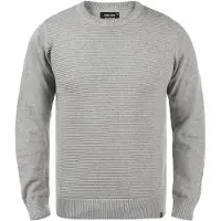 Indicode Strickfleece-Pullover "Strickpullover IDRicardo", Herren, Gr. XL, grau (light grau mix), Obermaterial: 100% Baumwolle CO., Pullover Strickfleece-Pullover