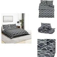 vidaXL Bettwäsche-Set Grau 135x200 cm Baumwolle - Bettbezüge