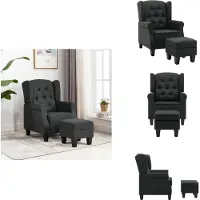 vidaXL Sessel mit Fußhocker Dunkelgrau Stoff - Sessel