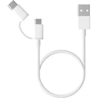 Xiaomi Mi 2-in-1 USB Cable (Micro USB to Type C) 100cm USB Kabel USB 2.0 1 m USB A Micro-USB B Weiß