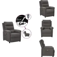 vidaXL Relaxsessel Elektrisch Dunkelgrau Stoff - Sessel
