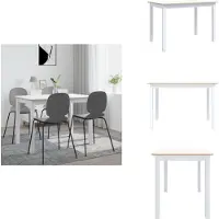 vidaXL Esstisch Weiß und Braun 114x71x75 cm Gummiholz Massiv - Esstische
