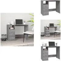 vidaXL Schreibtisch mit Schubladen Grau Sonoma 102x50x76 cm - Schreibtische