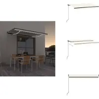vidaXL Markise Manuell Einziehbar mit LED 450x350 cm Creme - Markisen