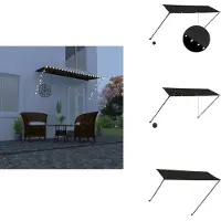 vidaXL Einziehbare Markise mit LED 300×150 cm Anthrazit - Markisen