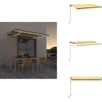 vidaXL Markise Manuell Einziehbar mit LED 450x300 cm Gelb und Weiß - Markisen