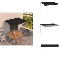vidaXL Markise Manuell Einziehbar 400x350 cm Anthrazit - Markisen