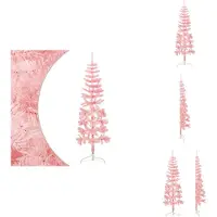 vidaXL Künstlicher Halb-Weihnachtsbaum mit Ständer Schlank Rosa 150 cm - Weihnachtsbäume