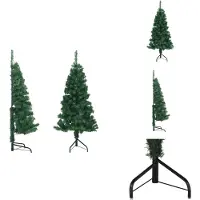 vidaXL Künstlicher Eck-Weihnachtsbaum Grün 150 cm PVC - Weihnachtsbäume