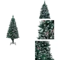 vidaXL Künstlicher Weihnachtsbaum mit Zapfen und Schnee 150 cm - Weihnachtsbäume