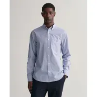 Gant für Herren. 3000140 Popeline-Hemd Regular Fit Banker Stripe blau (XS), Lässig, Baumwolle, Langarm