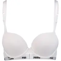 Puma Push-up-BH "WOMEN PUSHUP BRA 1P HANG", Damen, Gr. 75, Cup D, weiß, Obermaterial: 84% Polyamid, 16% Elasthan, BHs Push-up-BH, mit gepolsterten Cups, mit Bügel