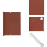 vidaXL Balkon-Sichtschutz Terrakotta-Rot 120x600 cm Oxford-Gewebe - Sonnenschirme & Sonnenschutze