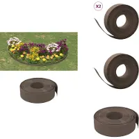 vidaXL Rasenkanten 2 Stk. Braun 10 m 15 cm Polyethylen - Beeteinfassungen
