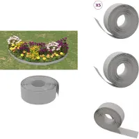 vidaXL Rasenkanten 5 Stk. Grau 10 m 20 cm Polyethylen - Beeteinfassungen