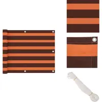vidaXL Balkon-Sichtschutz Orange und Braun 75x500 cm Oxford-Gewebe - Sonnenschirme & Sonnenschutze