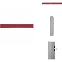 vidaXL Ausziehbare Seitenmarkise 140x1200 cm Rot - Sonnenschirme & Sonnenschutze