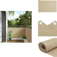 vidaXL Balkon-Sichtschutz Beige 90x500 cm Oxford-Gewebe - Sonnenschirme & Sonnenschutze