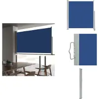 vidaXL Ausziehbare Seitenmarkise 140 x 300 cm Blau - Sonnenschirme & Sonnenschutze