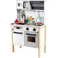 Hape Spielküche "Moderne Smart-Home-Küche", bunt, Spielküchen, KinderB:60cm H:91,8cm T:30cm, Holz, Kunststoff, Metall, Spielküche, mit Licht- & Soundeffekt, B:60cm H:91,8cm T:30cm
