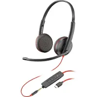 Poly Blackwire C3225 Stereo USB-C Headset (Packungseinheit), Kabelgebunden, Büro/Callcenter, 20 - 20000 Hz, 164,2 g, Kopfhörer, Schwarz