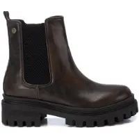 Xti für Damen. 14300402-BRONCE Stiefelette 143004 braun (41), 8 bis 10 cm, Schnürsenkel, Reißverschluss, Lässig