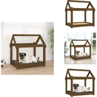 vidaXL Hundebett Honigbraun 71x55x70 cm Massivholz Kiefer - Hundebetten