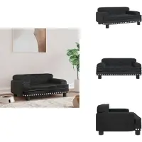 vidaXL Hundebett Schwarz 70x45x30 cm Samt - Hundebetten