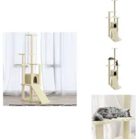 vidaXL Kratzbaum mit Sisal-Kratzsäulen Creme 155 cm - Kratzbäume
