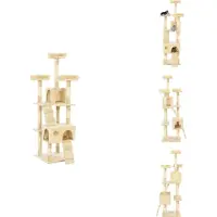vidaXL Katzen-Kratzbaum mit Sisal-Säulen 170 cm Beige - Kratzbäume