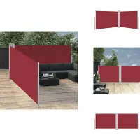 vidaXL Ausziehbare Seitenmarkise Rot 100 x 1000 cm - Sonnenschirme & Sonnenschutze