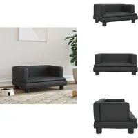 vidaXL Hundebett Schwarz 60x40x30 cm Kunstleder - Hundebetten