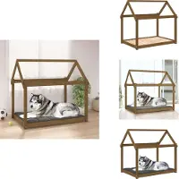 vidaXL Hundebett Honigbraun 111x80x100 cm Massivholz Kiefer - Hundebetten