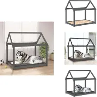 vidaXL Hundebett Grau 111x80x100 cm Massivholz Kiefer - Hundebetten