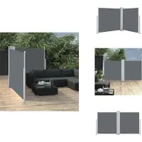 vidaXL Ausziehbare Seitenmarkise Anthrazit 100 x 600 cm - Sonnenschirme & Sonnenschutze