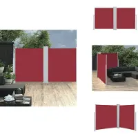 vidaXL Ausziehbare Seitenmarkise Rot 160 x 600 cm - Sonnenschirme & Sonnenschutze