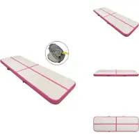vidaXL Aufblasbare Gymnastikmatte mit Pumpe 300x100x15 cm PVC Rosa - Yoga- & Pilatesmatten