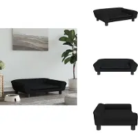vidaXL Hundebett Schwarz 70x48x22 cm Samt - Hundebetten