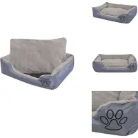 vidaXL Hundebett mit gepolstertem Kissen Größe M Grau - Hundebetten