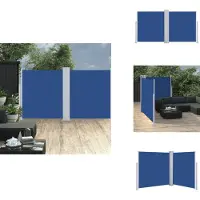 vidaXL Ausziehbare Seitenmarkise Blau 160 x 600 cm - Sonnenschirme & Sonnenschutze