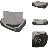 vidaXL Hundebett mit gepolstertem Kissen Größe M Schwarz - Hundebetten