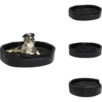 vidaXL Hundebett Schwarz 90x79x20 cm Plüsch und Kunstleder - Hundebetten