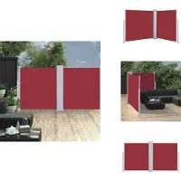 vidaXL Ausziehbare Seitenmarkise Rot 120 x 600 cm - Sonnenschirme & Sonnenschutze