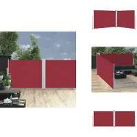 vidaXL Ausziehbare Seitenmarkise Rot 140 x 1000 cm - Sonnenschirme & Sonnenschutze